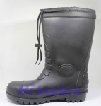 Knee style heavy duty work boot with fixed warm fur lining